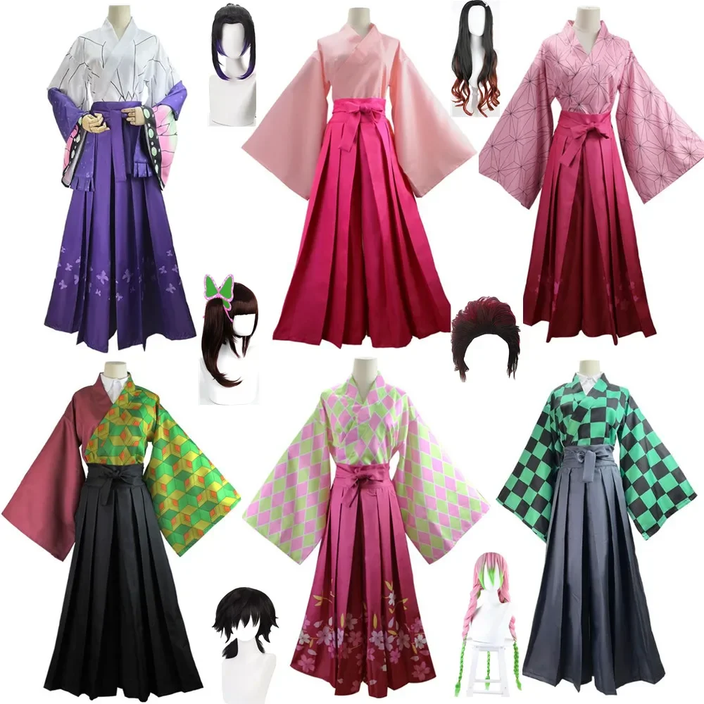 

Anime Demon Slayer Tanjirou Nezuko Kochou Shinobu Tomioka Giyuu Kanroji Mitsuri Tsuyuri Kanao Cosplay Costume Wig Kimono Suit