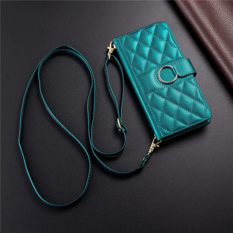 Elegant Leather Flip Wallet Crossbody Phone Case