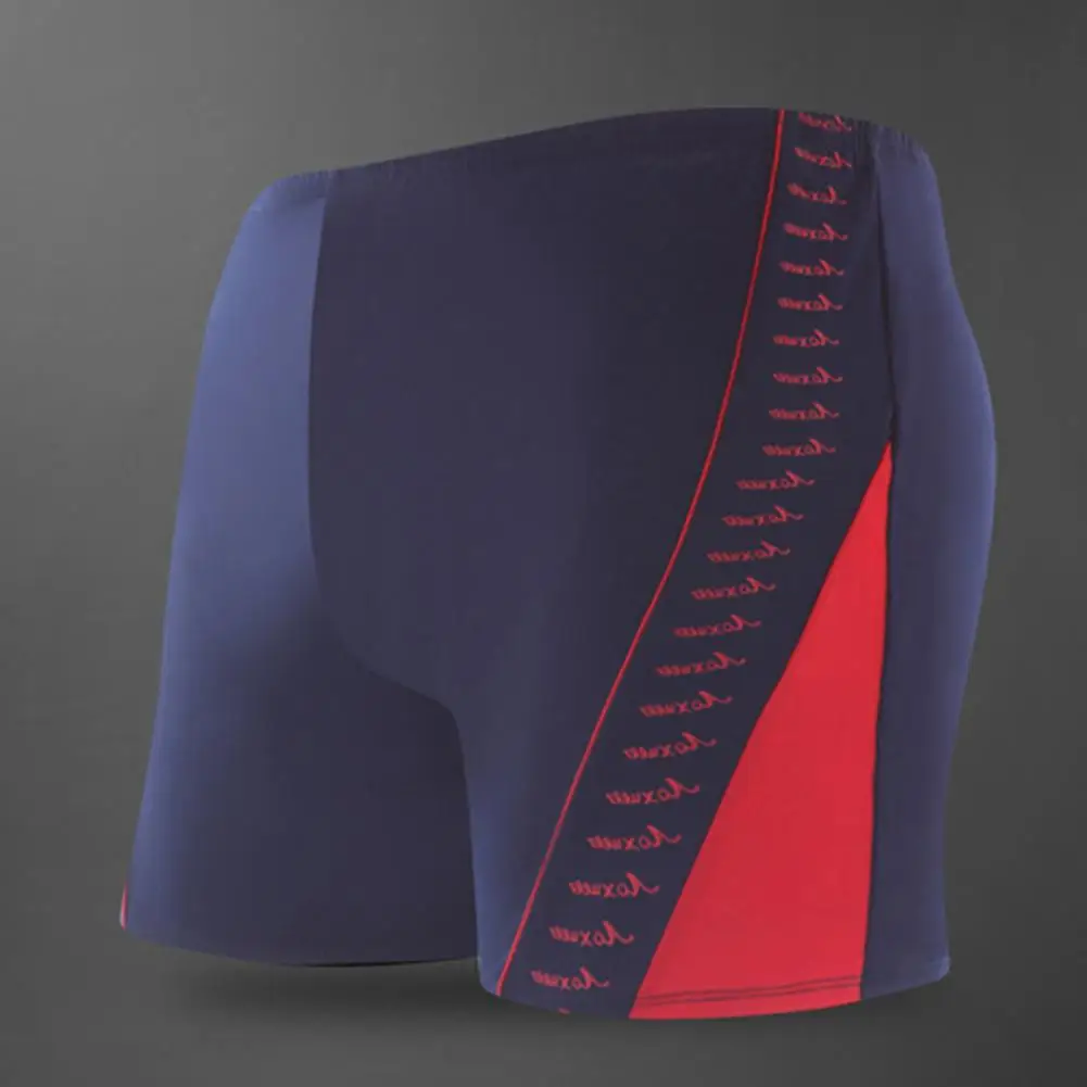 Summer Men Swimming Trunk Loose Plus Size Letter Print Casual Men Swimwear Stretchy Anti-shrink Quick Dry Swimming Shorts