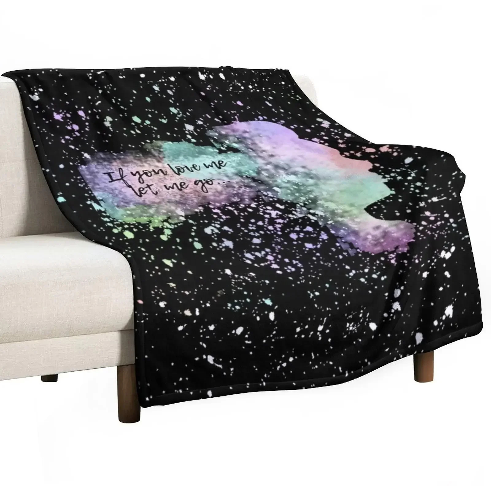 

If you love me rainbow splatter paint Throw Blanket blankets and throws Travel Blankets