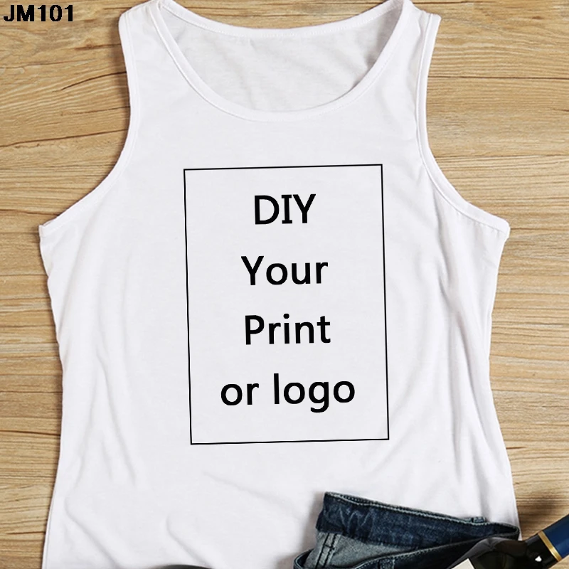 

Custom Your Logo Casual T Shirt Harajuku Sleeveless Women DIY Your Like Photo Vest T-shirt Camisole Tank Top Tees