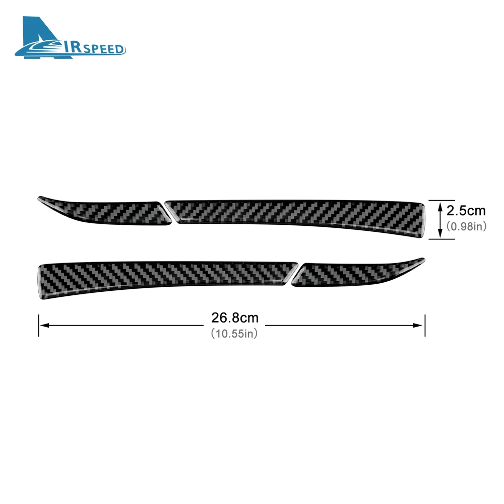 Carbon Fiber Rear view Mirror Trim Strips For Ford Mustang 2015-2018