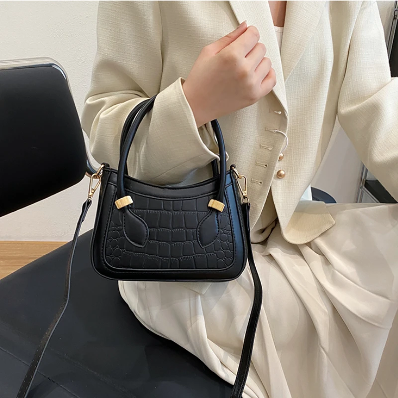 Shoulder Bag Black Handbag Trend Design PU Leather Texture 2023 New Bags for Women Hot Sale Leisure All-match Upgrade Your Style