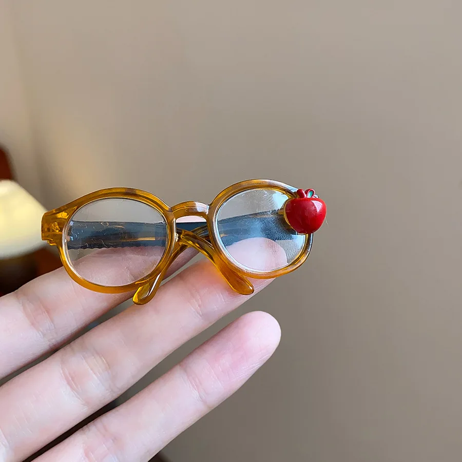 Apfel-Brille-Haarspange für Frauen und Mädchen, niedliche seitliche Entenschnabel-Clip-Haarnadeln, neue Mode, vielseitige Haar-Accessoires, Geschenk, Weihnachten, M – Detail 7