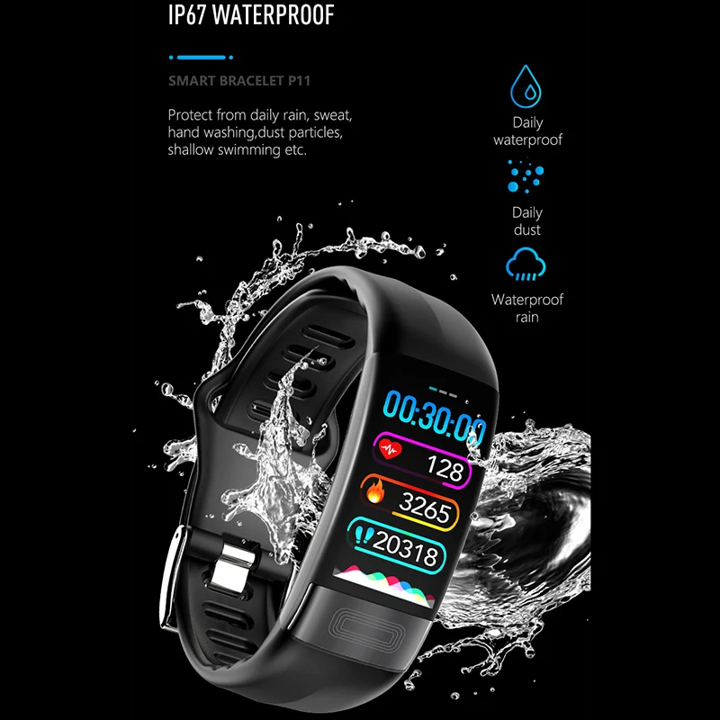 Smartband P11 Plus ECG Watch Heart Rate Monitor PPG Smart Waterproof