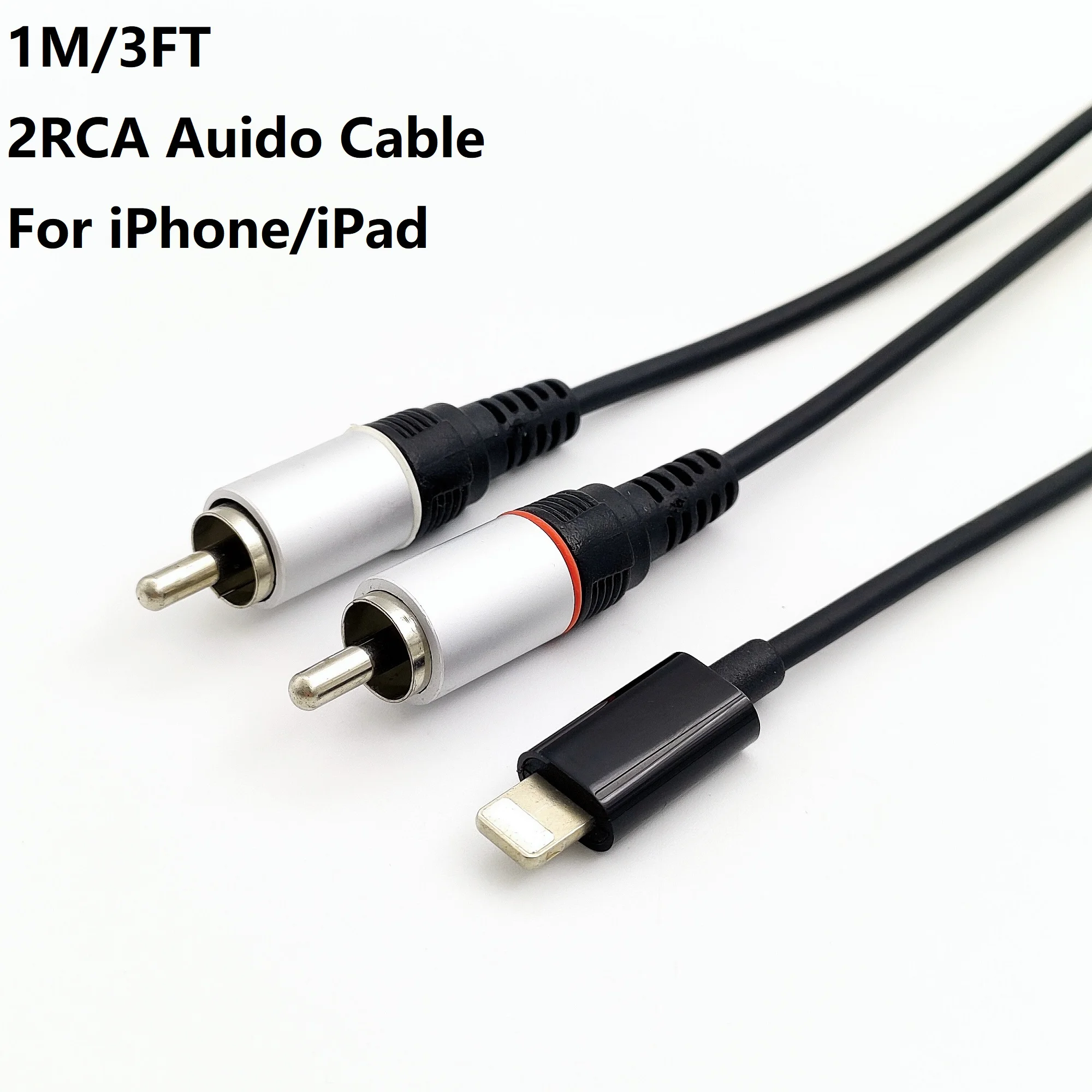 RCA Cable For iPhone to 2RCA Splitter Audio Cord RCA Y Adapter Hi