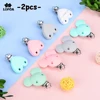2PCS Lofca Silicone Clips Round Shaped Baby Pacifier Round Clips BPA Free DIY Pacifier for Chain Nursing Teething 1