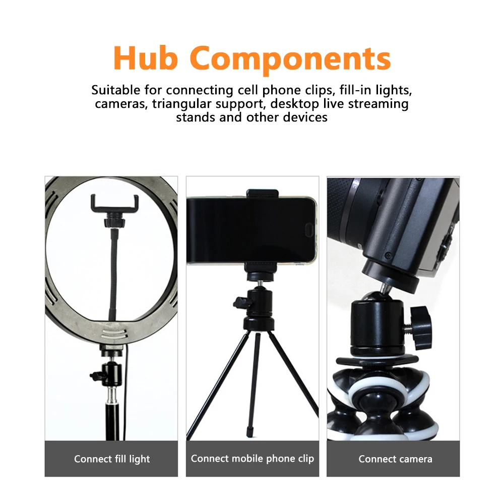 1/2pcs Mini Tripod Ball Head 1/4 & 3/8 Hot Shoe Adapter Cradle for DSLR Camera 360 Rotatable Camera Tripod Bracket Holder Mount