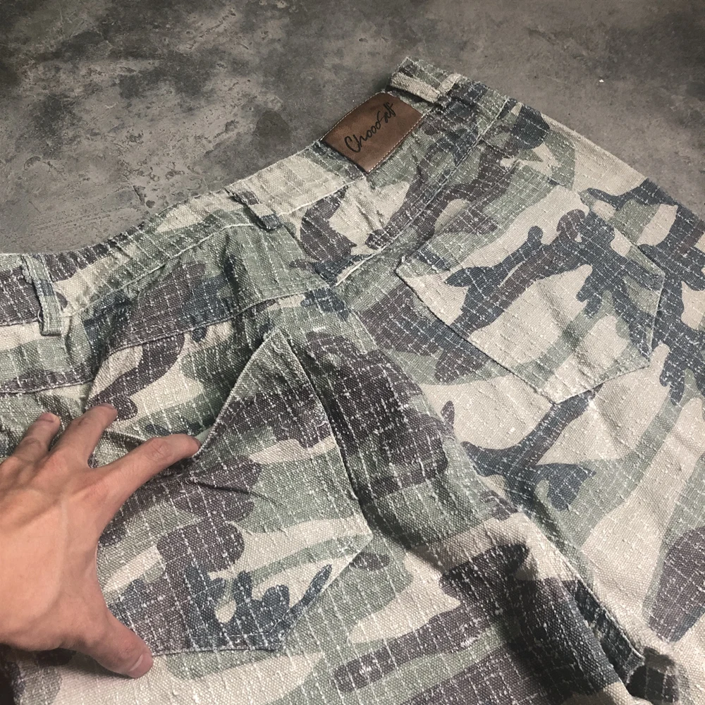 Frog Drift Fashion American Style Streetwear Camouflage Cargo Pants Vintage Clothing Loose Cotton Trousers For Men Unisex