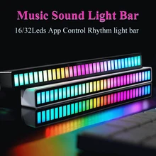 FTOYIN Creative RGB Music Sound Light Bar 5V USB 16/32Led App Control Led Music Rhythm Night Lights Pickup Voice  Ambient Light