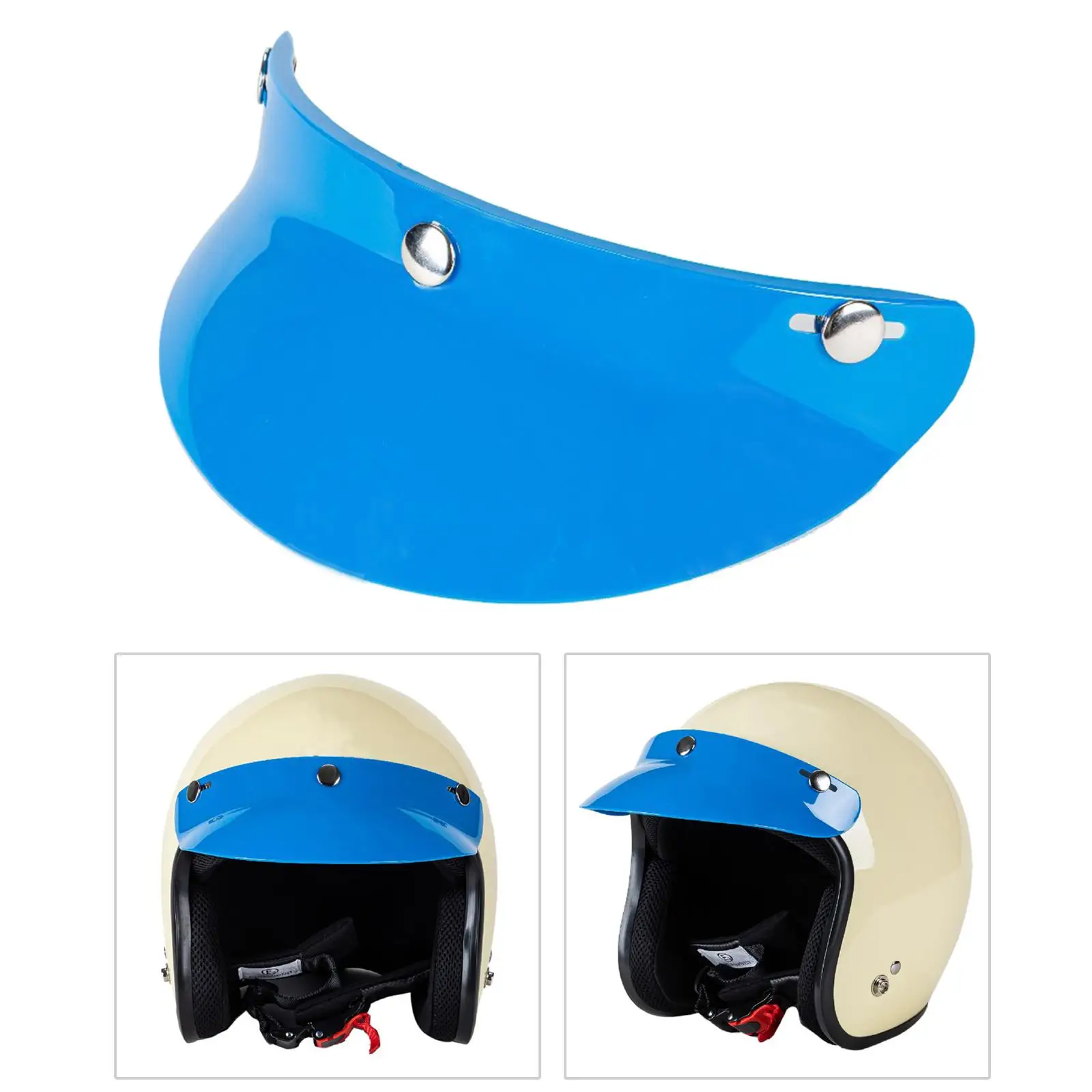 Retro 3 Snap Motorcycle Helmet Visor Peak Protector Cover