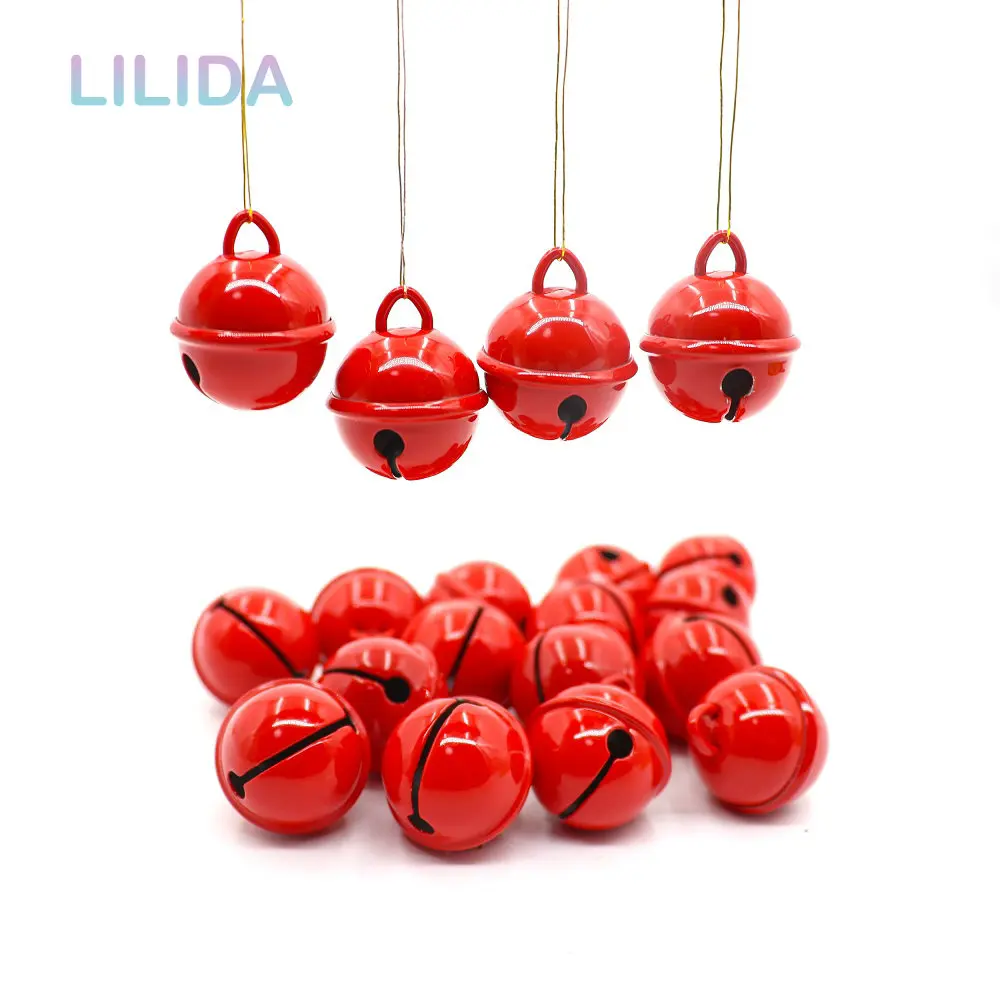 

10PCS Exquisite RED Jingle Bells Iron Pendants Hanging Christmas Tree Ornaments Christmas Decorations Party Crafts Accessories