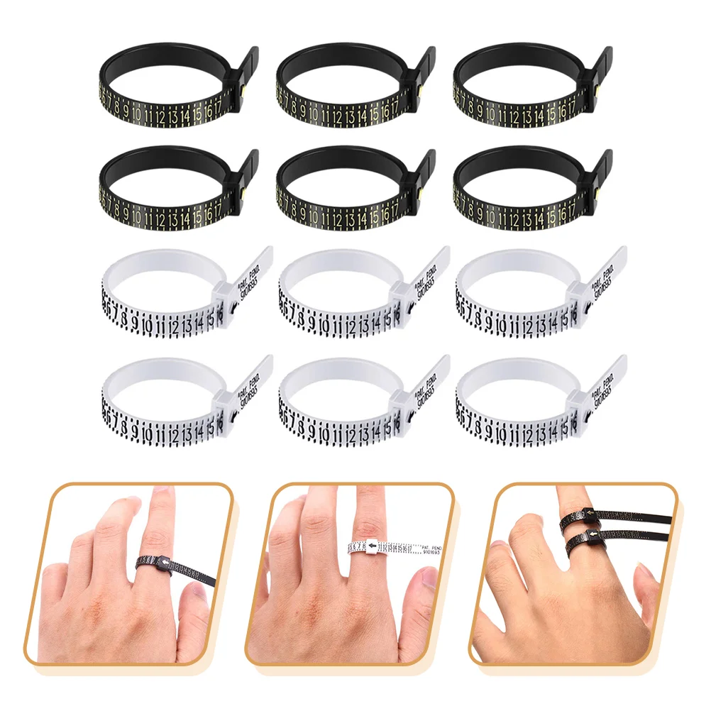Ring Measuring Tool Sizing Gauge Circumference Measurement Rings Sizers Plastic Gauges