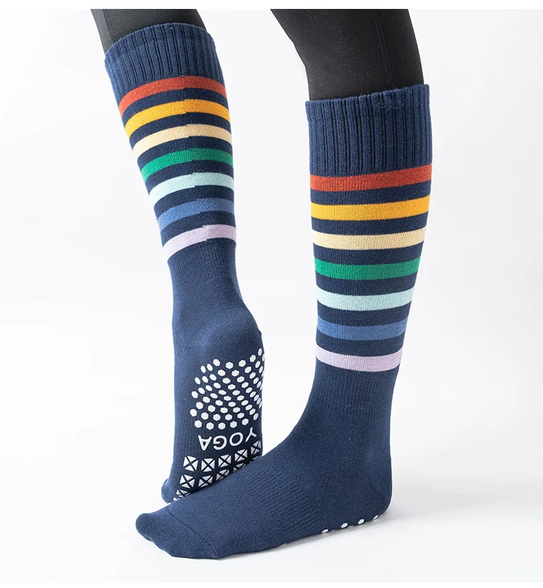 Yoga Socks Women Stripe Pile Dot Silicone Non-slip Pilates Over The Calf Socks 18 S326d47de338c40ab861acf273f44b368o