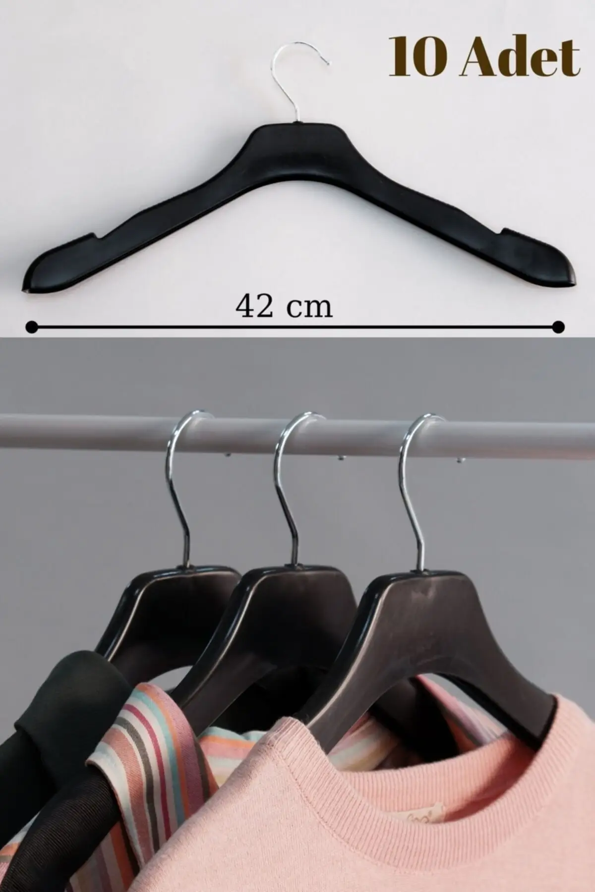 

10-In Hanger Black Luxury Thick Plastic-Suit, Jacket, Coat, Coat And Shirt Hanger Storage & Editing Products