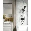 Black Shower Tub Faucet Set 7 Modes Handheld Shower Kit Dual System Luxury Rain Spa Massage Head Brass Valve 3-Way Diverter 3