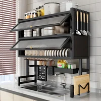 Sorty™ Over the Sink Dish Drying Rack with Cabinet – Dustproof Kitchen Storage Organizer