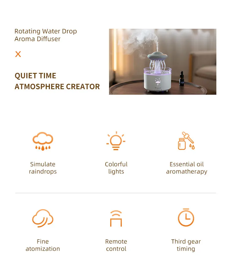 AquaJelly diffuser creating calming ambient light in bedroom