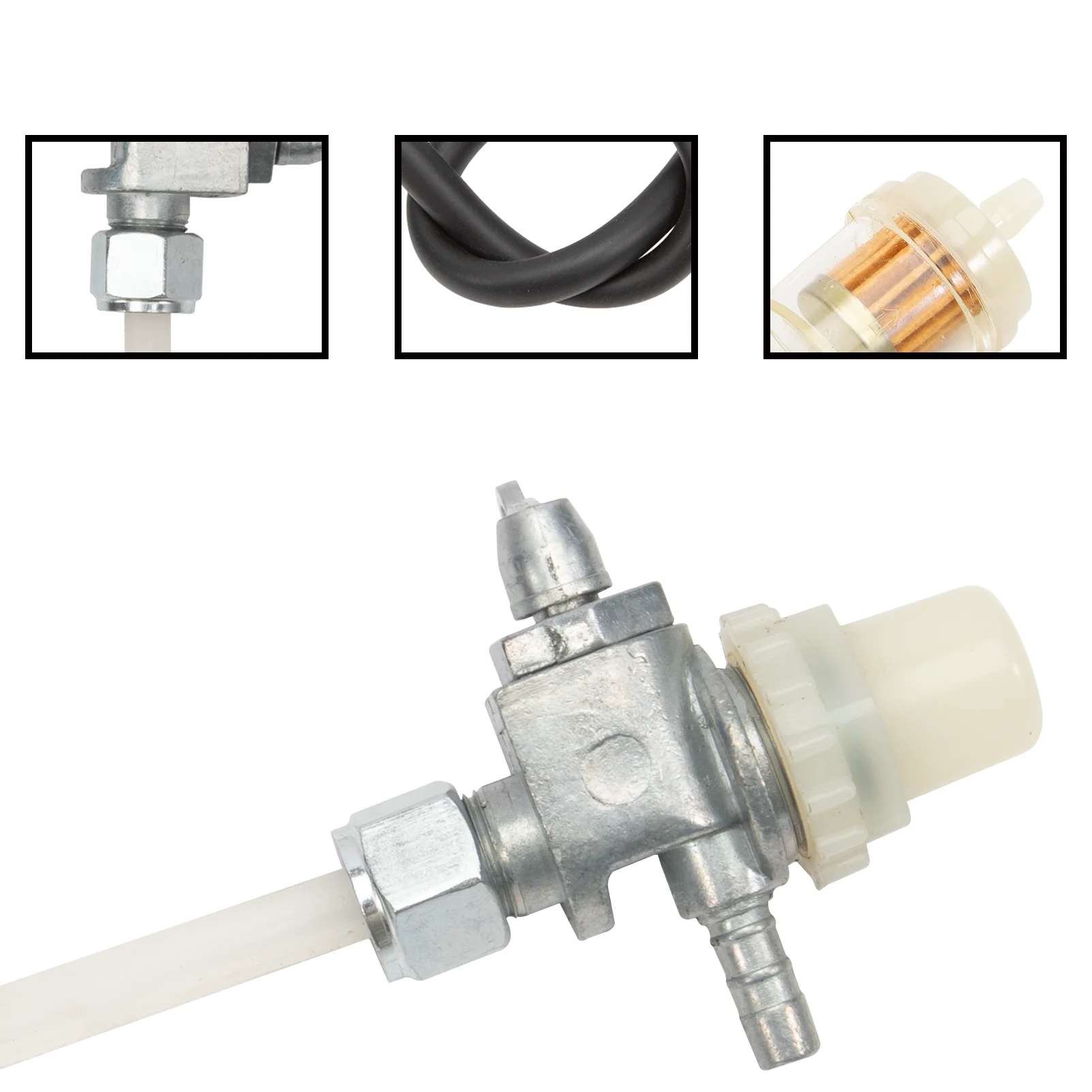 Fuel Tap Filter Fuel Tap M12 x 1 with Fuel Hose Filter for Hercules Prima Kreidler Z&uuml;ndapp Moped Mokick