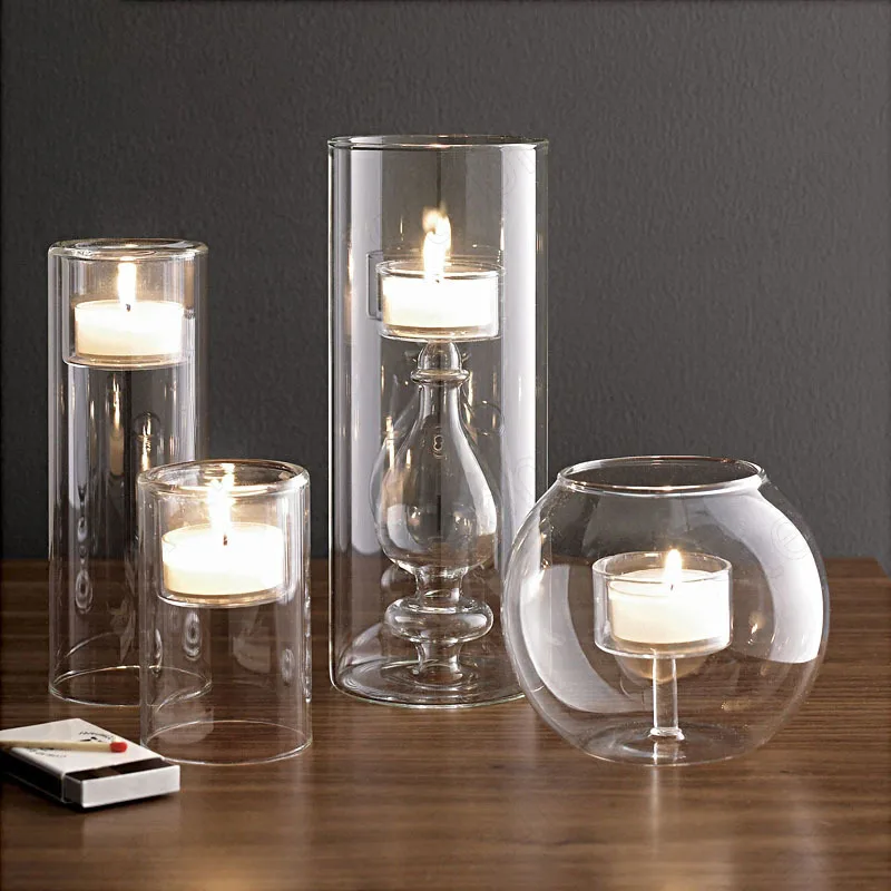 Portavelas De Vidrio Transparente, Juego De 20 Piezas, Para Velas Cónicas, Ideal Para Bodas Y Decoración