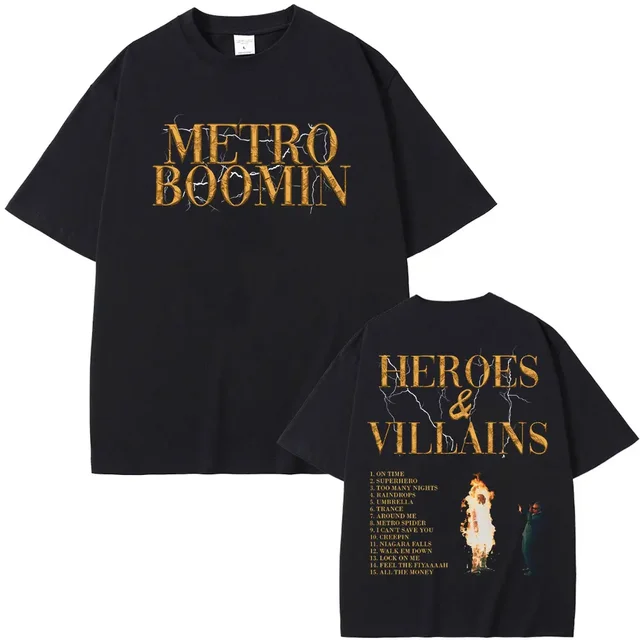 Rapper Metro Boomin Heroes & Villains Double Sided Print T-shirts