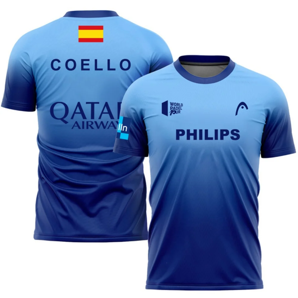 thumbnail image 1 of Camiseta transpirable con degradado 3D para hombre, camiseta de fitness, running, tenis, bádminton, talla asiática, 2024, 1 of 4