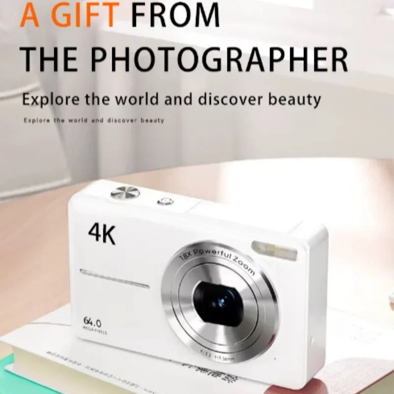 4K HD Mini Digital Camera 64M Pixels with 2.4 Inch Screen Student Digital Cam Auto Focus 18x Zoom Photography Outdoor Travel 2