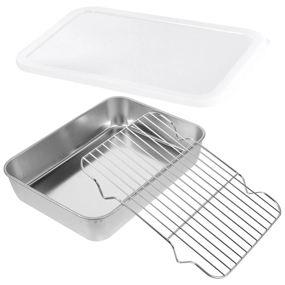 

Stainless Steel Bakeware Restaurant Plate with Rack Baking Supplies Accessories Bbq Pan