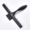14'' INCH Shower Squeegee Silicone Rubber Wiper Scrape With Suction Cup Hook Black Color Glass Mirror Bathroom Cleaner 2