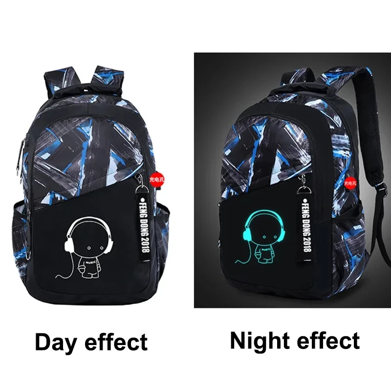 Luminous Kids School Backpack Boys Waterproof Durable School Bags for Boy High School Students Bookbag Mochilas Escolares