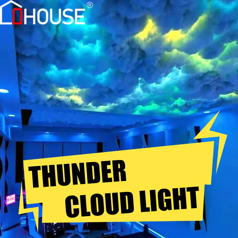 Lumières de nuage pour chambre à coucher, lumière LED 3D Thundercloud, kit  de lumières de bande LED de lumière de nuage LED DIY Strip LED Lights