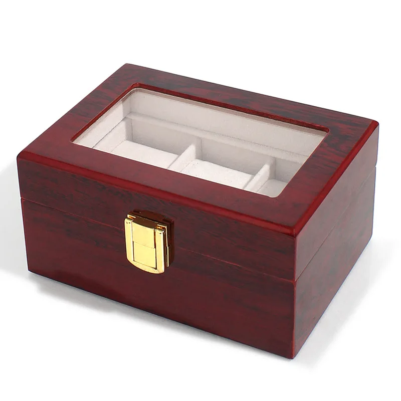 

Watch Box Organizer for Men 3 Wood Box High-Grade Lacquered Men Watch Gift Machinery Quartz Counter Exhibition Red Storage Box