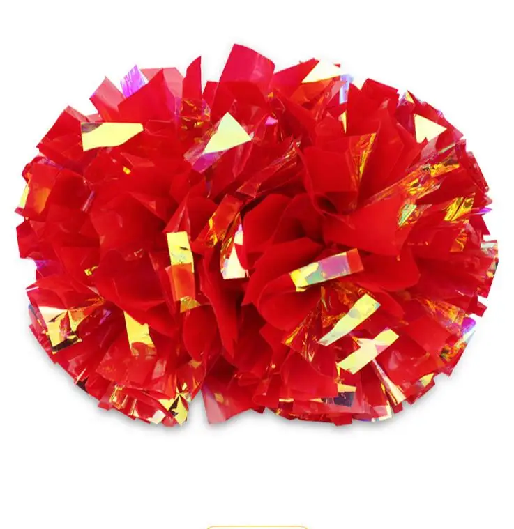 Cheerleading Pom Poms Matte Metallic Foil Cheer Pompoms with Baton Handle Kids Adults Team Spirit Cheering Stuff for Sports Carn