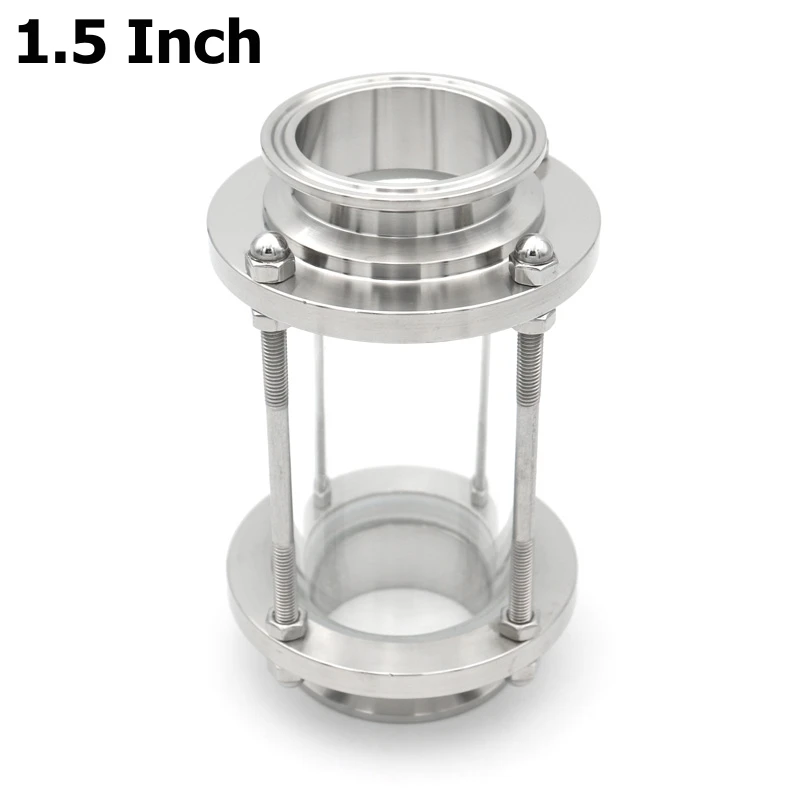 

Sight Glass 1.5" Tri Clamp Clover Flow Sanitary Fitting Diopter Pipe OD38mm SS304 Stainless Steel Homebrew Beer Ferrule 50.5mm