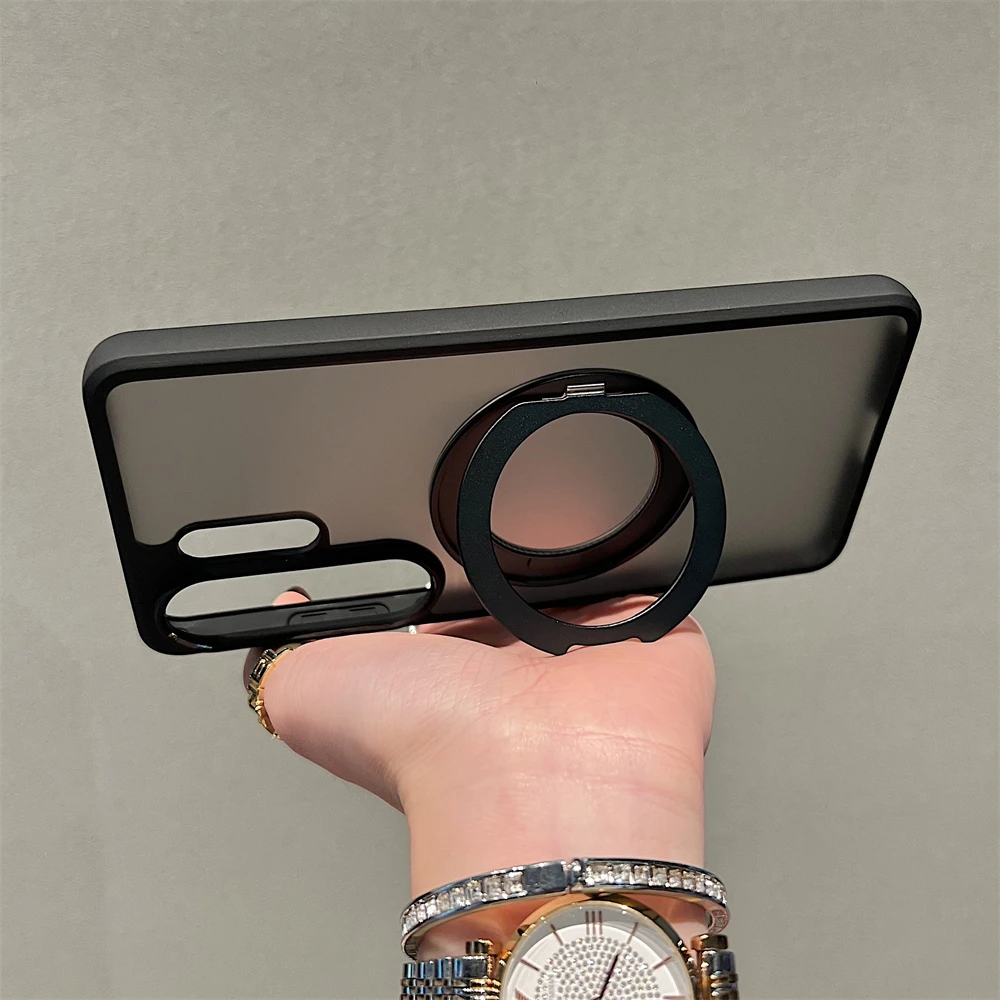 Matte Clear Magnetic Stand Holder Phone Case Cover