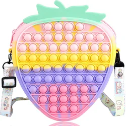 Sac à main coloré en Silicone pour filles, sac à bandoulière à bulles, pochette à main, jouets sensoriels d'autisme 