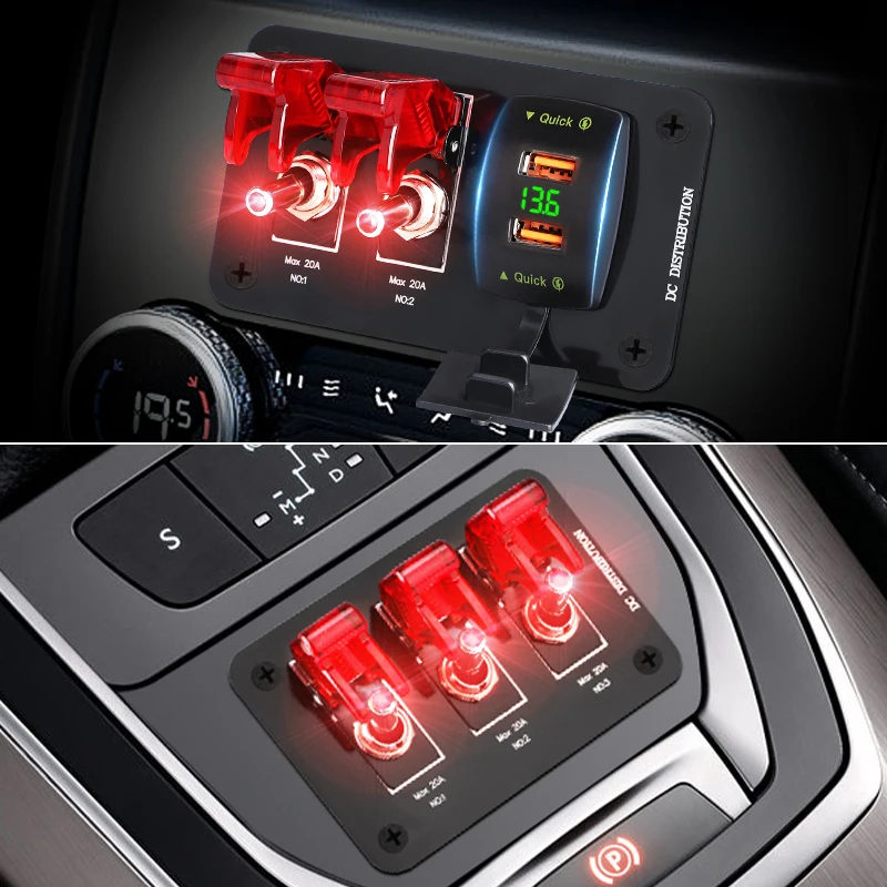 Lot De 10 Interrupteurs à Bascule 12V 20A Imperméables - Rouge, Borne à Vis, SPST ON/OFF Pour Voiture, Bateau