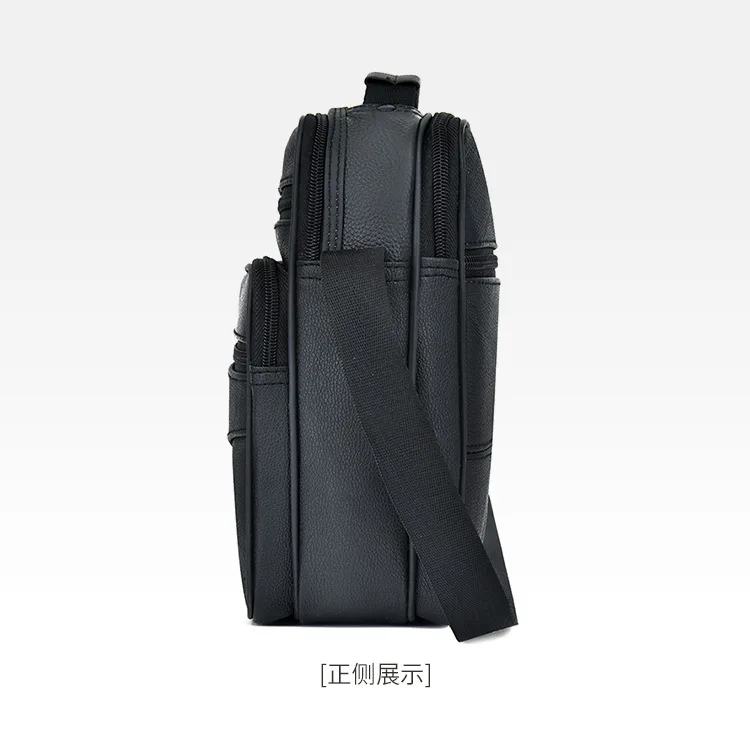 Factory Wholesale Men's Single-Shoulder Bag Solid Color Leather Handbag Multi-Function Casual Fashion Men's Messenger Bag