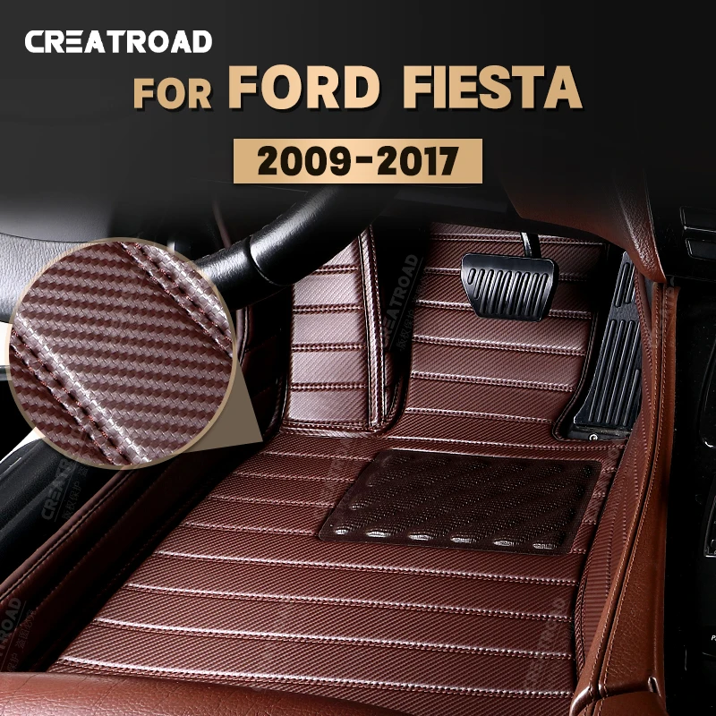 

Напольные коврики из углеродного волокна на заказ для Ford Fiesta 2009-2017 10 11 12 13 14 15 16 футов, коврик, аксессуары для интерьера автомобиля