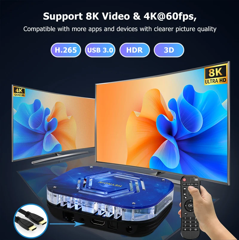 X4 Android TV Box Amlogic S905X4 2+16GB/4+32GB Set Top Box 2.4G/5G Dual Wifi BT4.0 4K/8K HD Media Player Built-in cooling fan