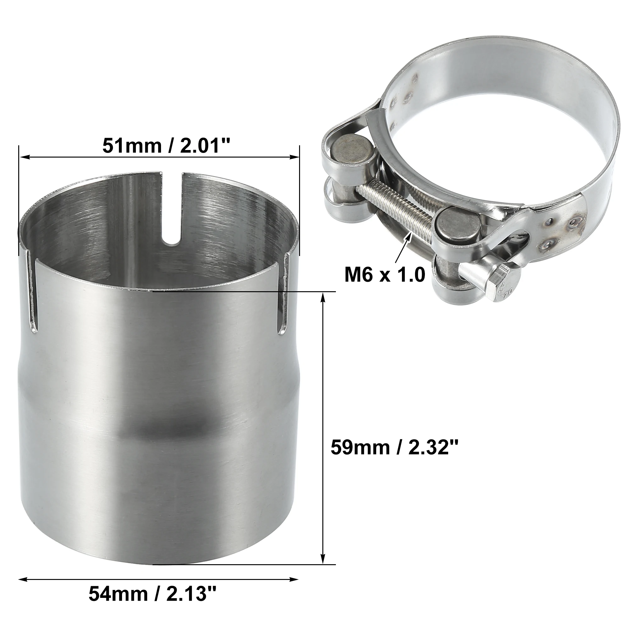 52/54/56/58/62/64-51mm Universal Adapter Slip Exhaust Pipe