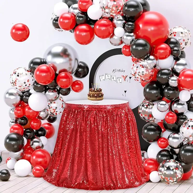 Sequin Table Skirt Tables Flash Cloth Birthday Party Decor Wedding Festival Event Rectangle Glitter Table Skirts Decoration