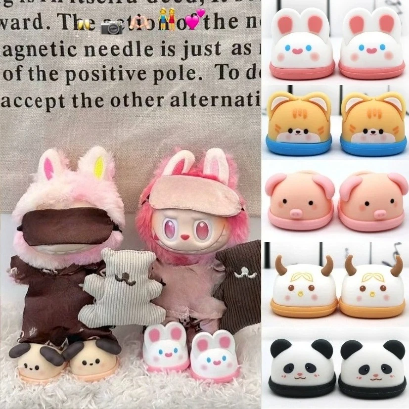 Labubu Cute Animal Macaron Color Versatile Princess Doll Slippers