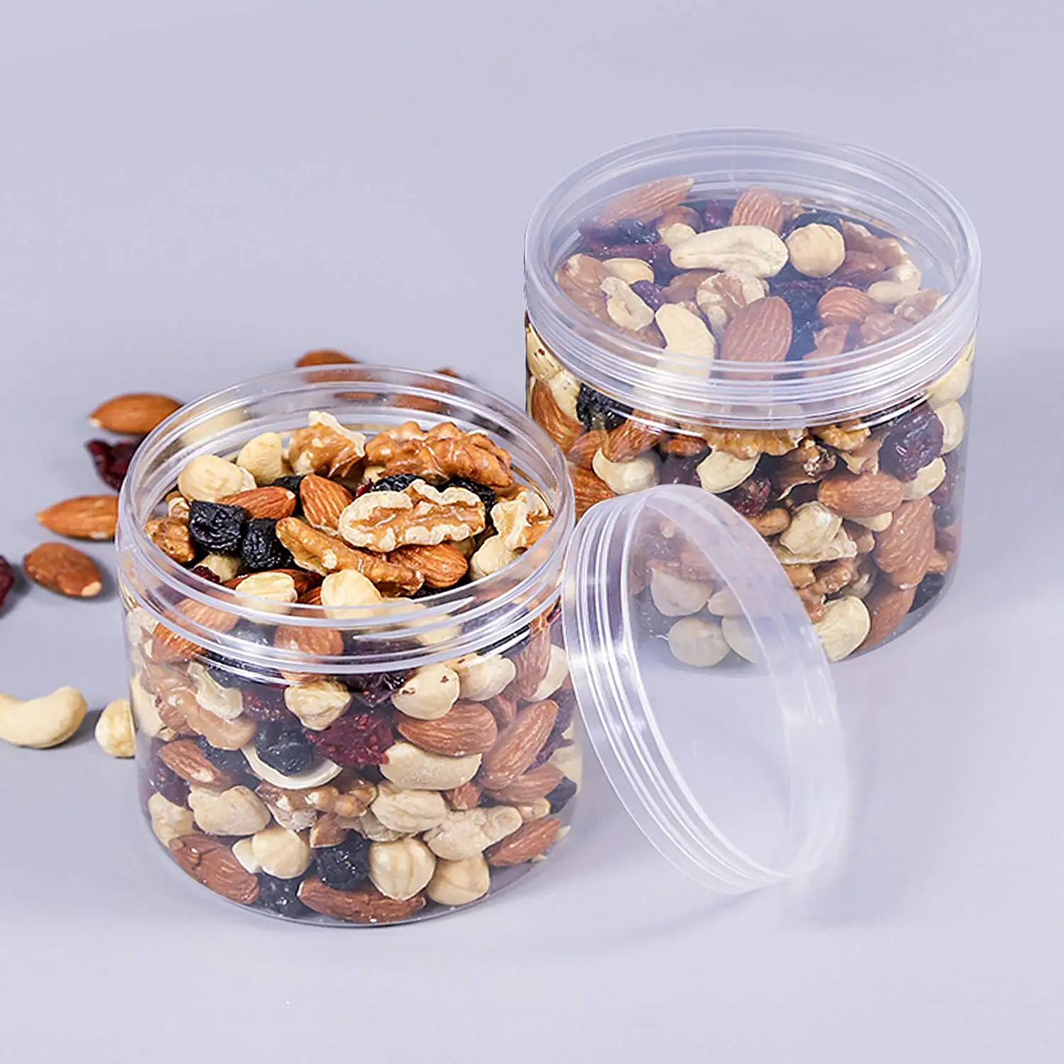 1PC Plastic Packing Bottle PET Clear Empty Seal Circular Bucket Storage Biscuit Jar Food Grade Sealed Cans Tank Container