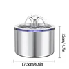 2.2L Pet Water Feeder With Transparent Window Silent Filter With Faucet Stainless Steel Automatic Dog Drinking Fountain 6