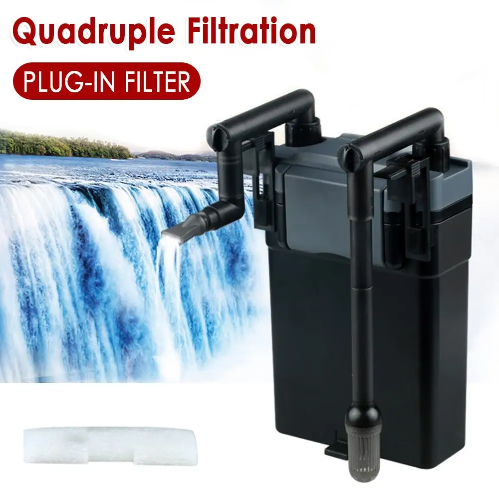 

SunSun Hang On Filter Skimmer Up to 100 Liter Aquarium 6W Multi-stage Filter Adjustable Flow Oil Film Remove 500L/H 20-80cm TANK