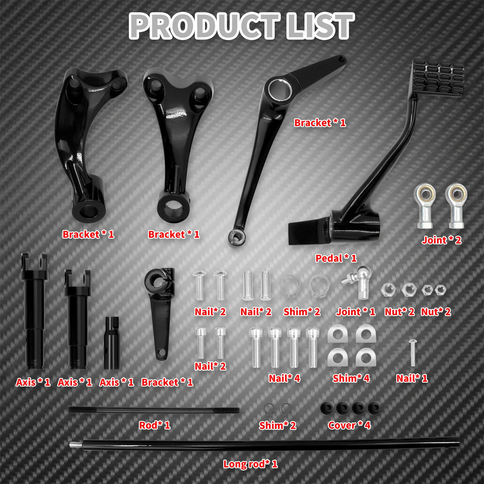 Comandi Di Marcia Anteriori Per Harley Sportster XL 1200/883 2014-2020 - Stile B, Nero Lucido - Foto 8