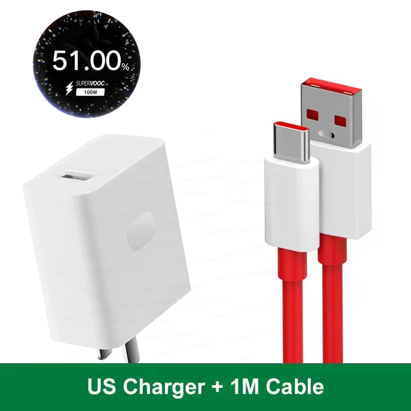 High-Power 100W SuperVOOC Fast Wall Charger with 2M USB Type-C Cable