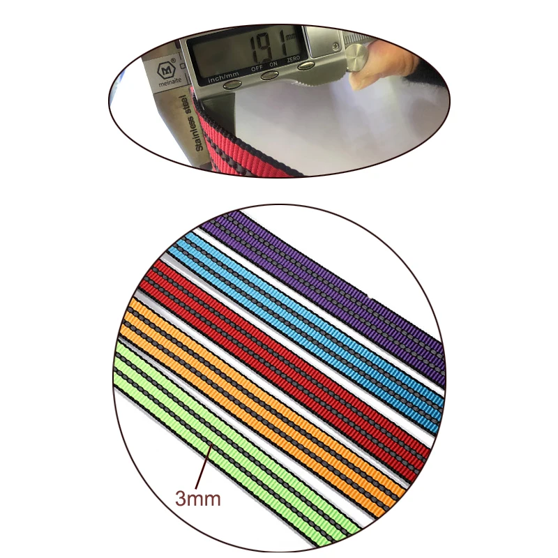 1.9mm Thick 1inch Durable Reflective Webbing Polyester for Luggage Belt Backpack Strap Climbing DIY Crafting 5/10/20 Meters