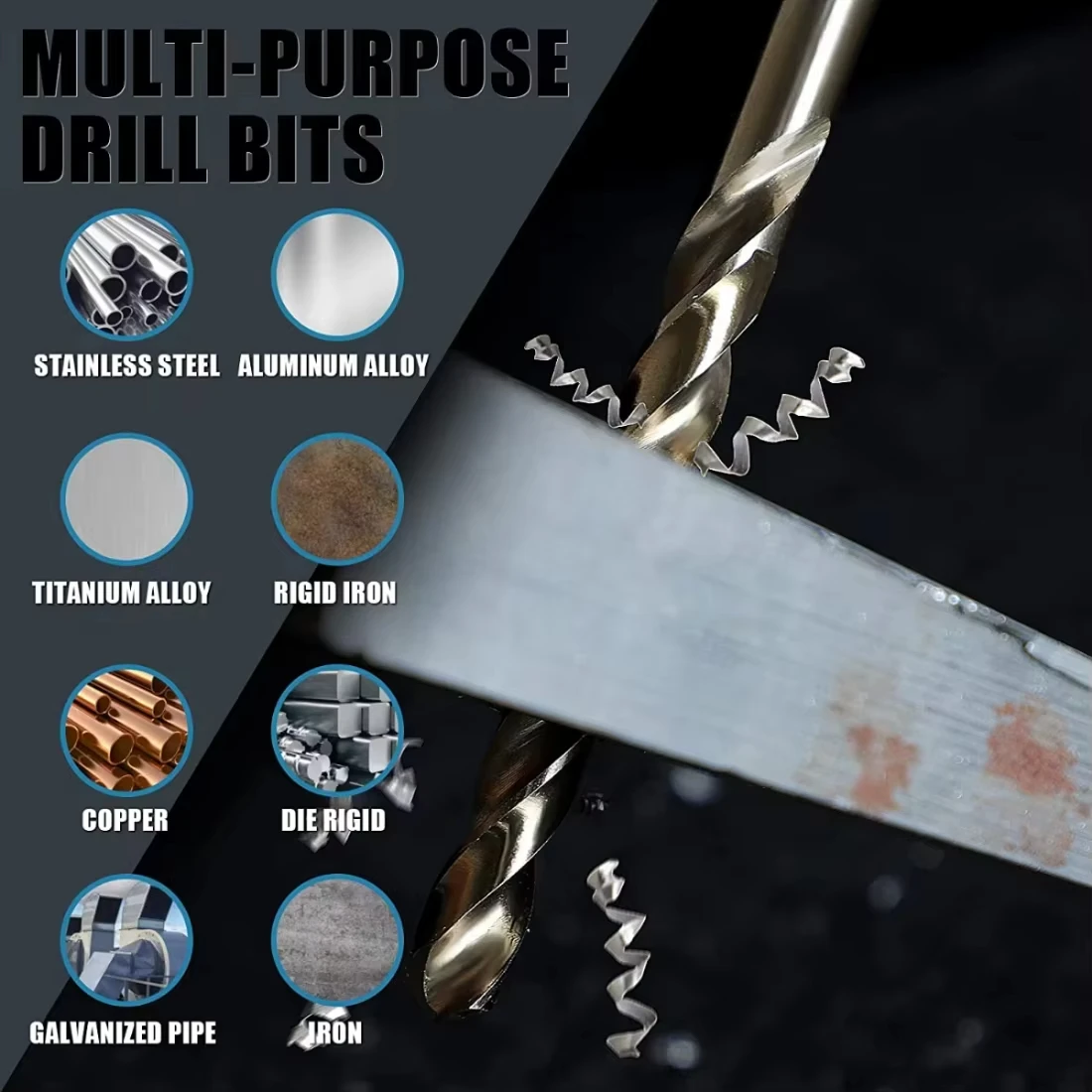 Cobalt 5% M35 HSS-Co Twist Drill Bit for Durable Metal, Wood, and Cast Iron Drilling